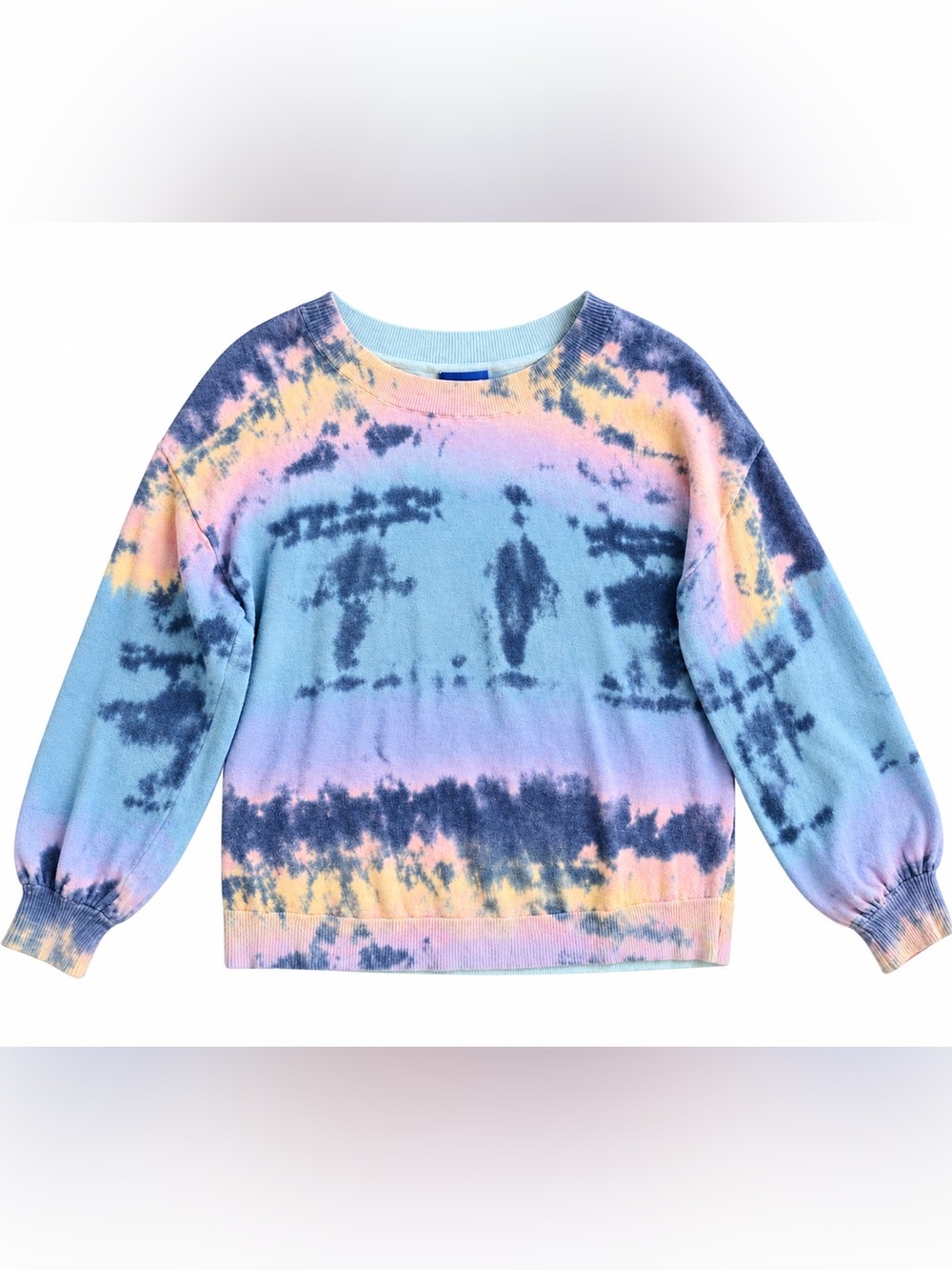 Democracy Pastel Tie-Dye Crewneck Sweater - Blue, Pink, Yellow, Purple